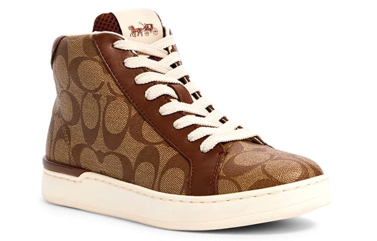COACH Mid-Top Stylish Skateboarding Shoes Men's Brown 5