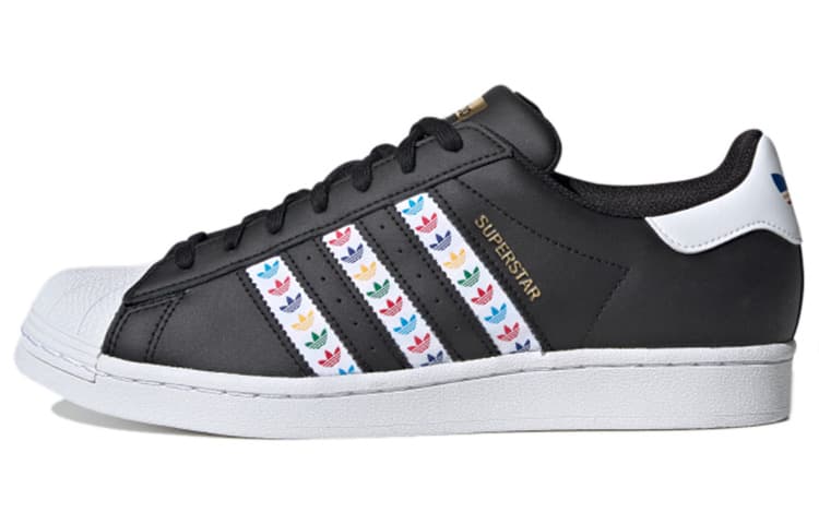 Adidas Originals Superstar Black Multi Color Trefoil Stripes 2