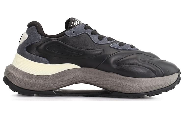 FILA Flusso Icona Anti-Slip And Wear-Resistant Coverage Low-Top Casual Shoes Men's Black Gray 4