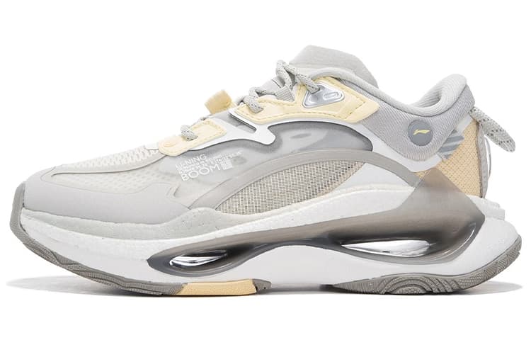LiNing Exceed Infinity Casual Shoes Women's Low Top Bud Yellow Gray/Antique White