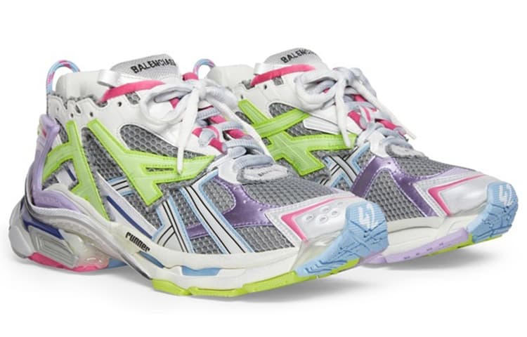 Balenciaga Runner Leather Free Grey Light Purple Neon Yellow White 4