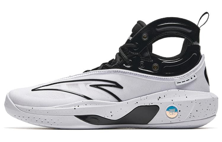 Anta KT8 KT 8 Black Eight Anti-Slip Wear-Resistant High-Top Basketball Shoes Men's Black White