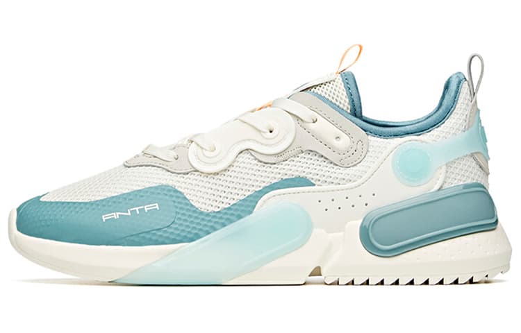 Anta Life Collection Cushioning Anti-Slip Wear-Resistant Breathability Low-Top Casual Shoes Men's White Green Blue 2