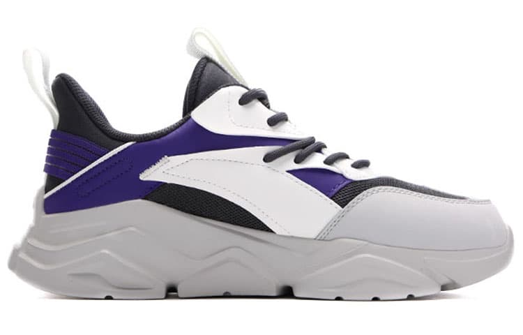 ANTA Life Collection Casual Shoes Men Low-Top Castle Gray/Ivory White/Lakers Purple 4