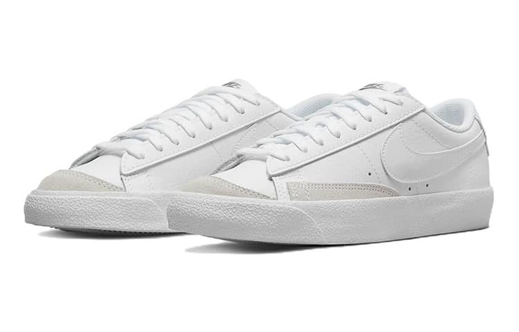 Nike Blazer Anti-Slip Wear-Resistant Low-Top Kids' Skateboarding Shoes White Teenagers 6