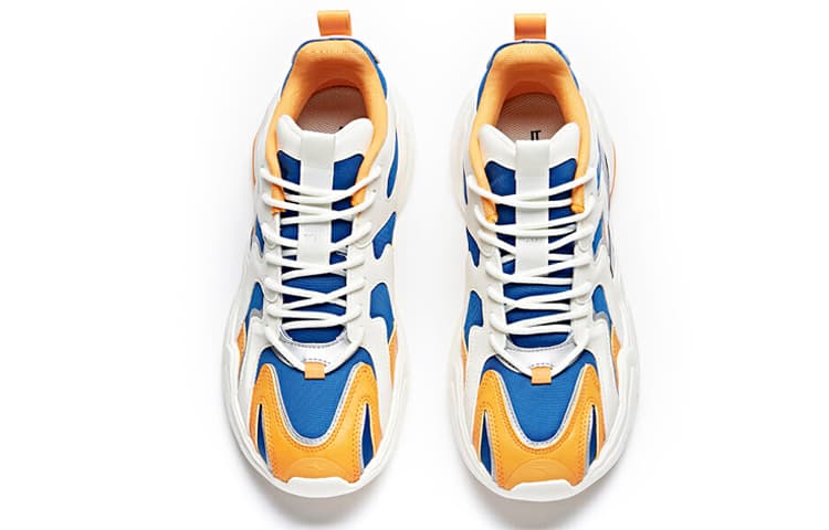 Anta Full Credit Anti-Slip Wear-Resistant Low-Top Chunky Sneakers White Yellow Blue 6