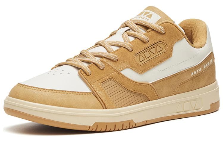 Anta Qiuyou Lightweight And Wear-resistant Low-Top Skateboard Shoes Women's Brown White 6