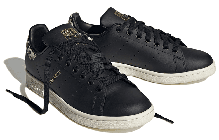 adidas originals StanSmith Anti-Slip Wear-Resistant Low-Top Skateboarding Shoes Women's Black 5