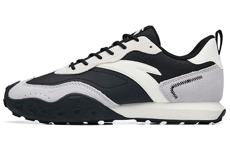 Anta Cushioned Anti-Slip Wear-Resistant Breathable Lightweight Low-Top Casual Shoes Men's Black Gray White 2