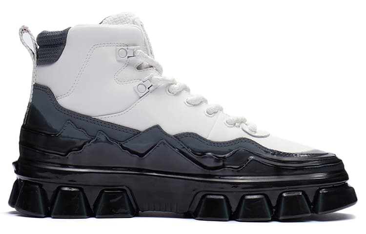 LiNing CF High-Top Skateboard Shoes Unisex Mist White 3