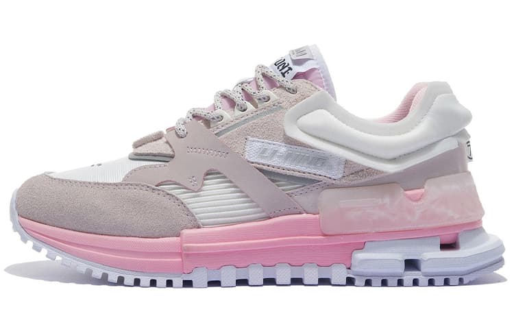 LiNing 001 Casual Shoes Women's Low-Top Ecru/Silent Purple 2
