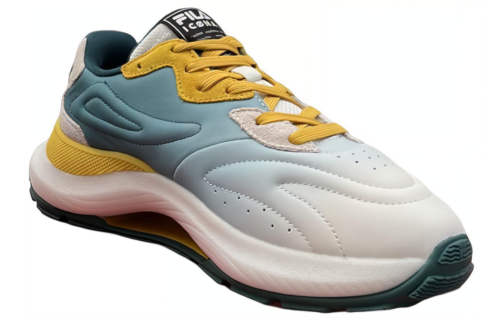 FILA Flusso Anti-Slip And Wear-Resistant Coverage Low-Top Casual Shoes Men's White Yellow 5
