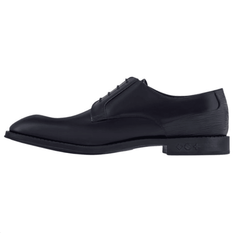 LOUIS VUITTON Kensington Cowhide Leather Round Toe Lace-Up Dress Shoes Men's Black 2