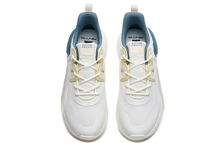 ANTA Rubik's Cube Casual Shoes Men Low-Top Ivory White/Beige/Watermelon Grey 6