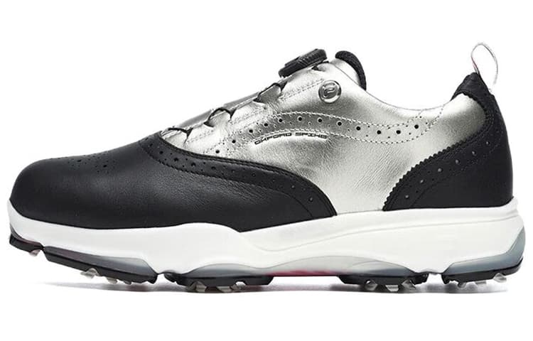 FILA Gf Oxford Spike Gf Oxford Spike Anti-Slip And Wear-Resistant Breathable Low-Top Golf Shoes Black Silver
