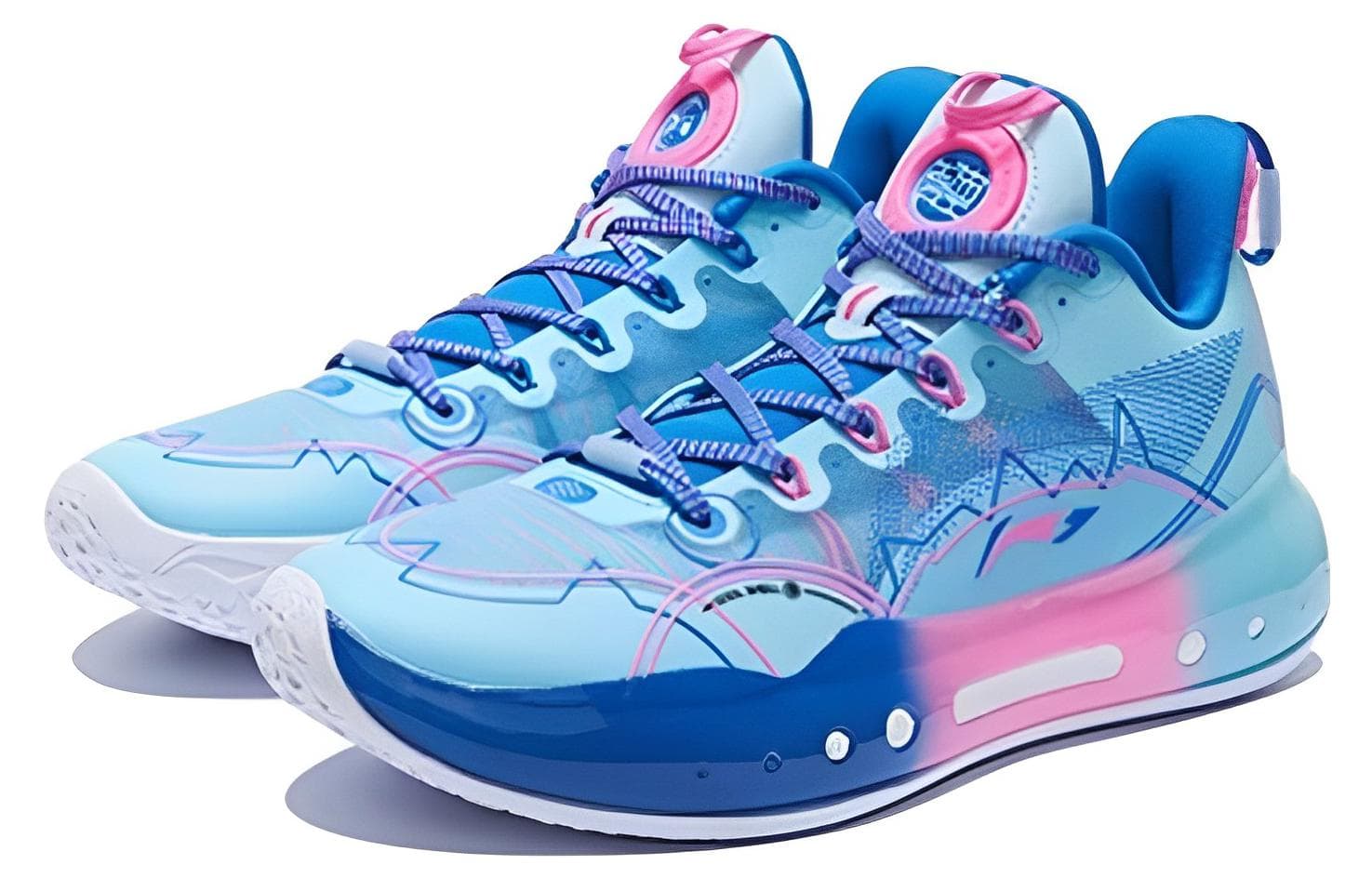 LiNing YuShuai 14 Boom  Low Cushioned Wear-Resistant Breathable Low-Top Basketball Shoes Men's Ice Cool Blue 6