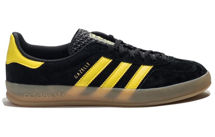 adidas Originals Gazelle Indoor Anti-Slip Wear-Resistant Lightweight Low-Top Skateboard Shoes Men's Black Yellow 2