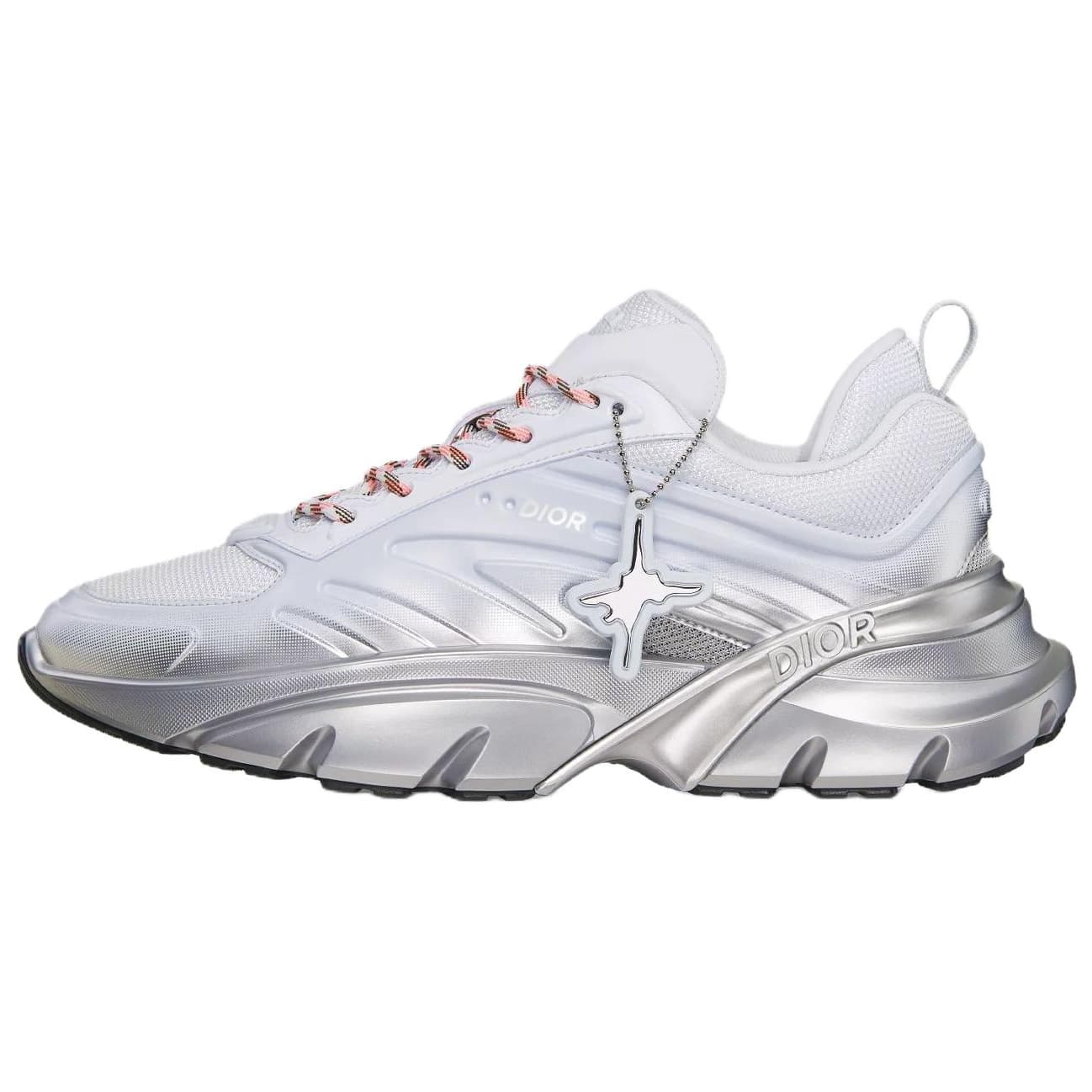 DIOR Lewis Hamilton Collaboration B44 Blade Fabric Round Toe Lace-Up Low-Top Dad Shoes Men's Gradient White Limited Numbered Edition