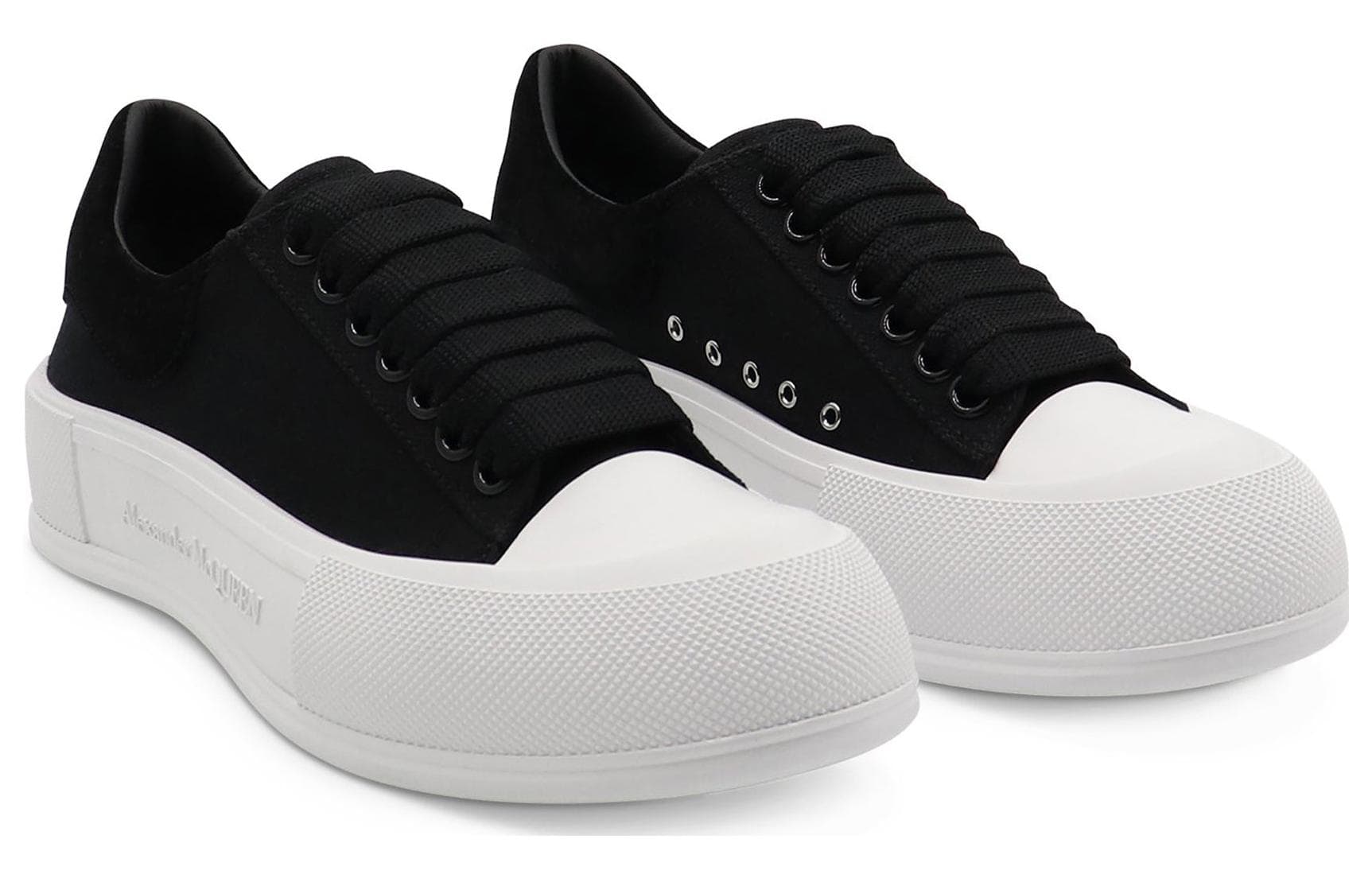 Alexander McQueen Deck Skate Plimsoll Lace Up Black Women's 6