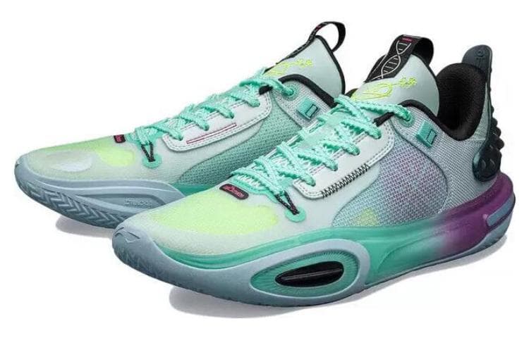 LiNing All City 11 Psychedelic Cushioning Anti-Slip And Wear-Resistant Low-Top Basketball Shoes Men's Blue 4