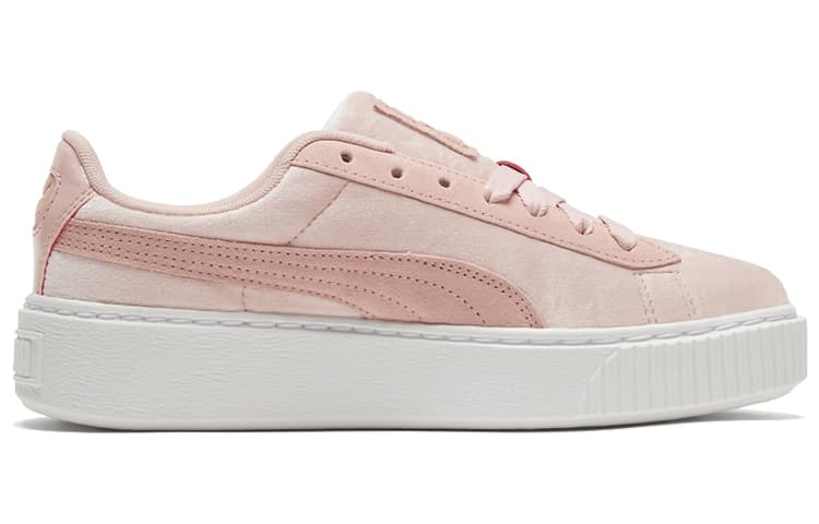 PUMA Platform Velvet Pink/White Low Casual Board Shoes Women's 3