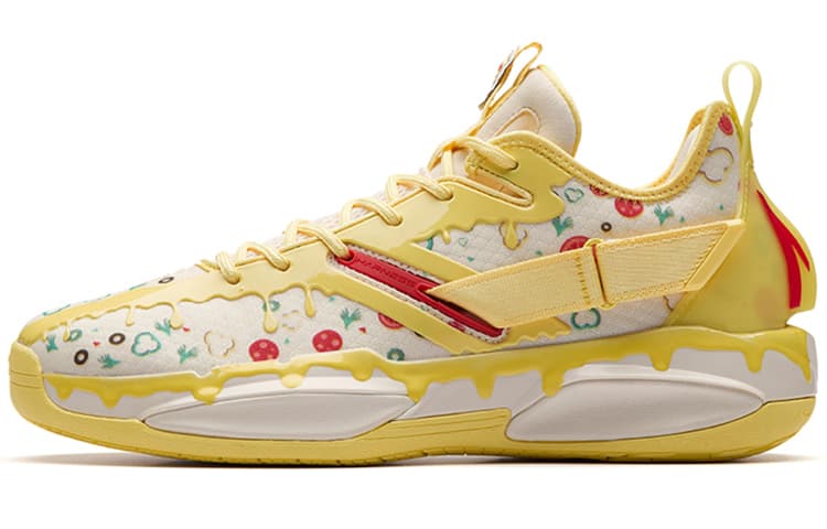 ANTA GH3 Basketball Shoes Men Low-Top Oatmeal White/Light Yellow/Red
