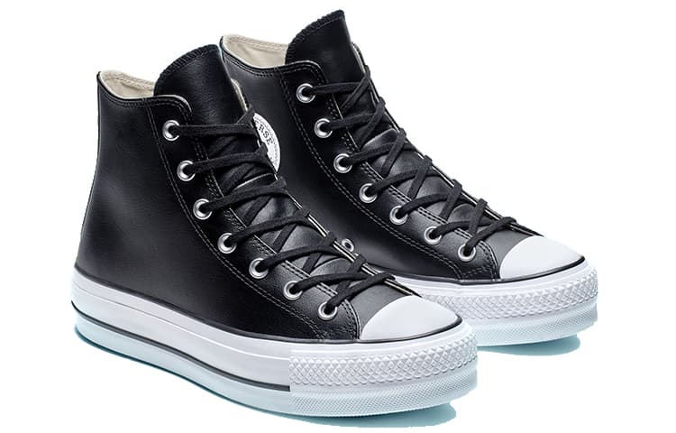 Converse Chuck Taylor All Star Lift Hi Black Leather Women's 6