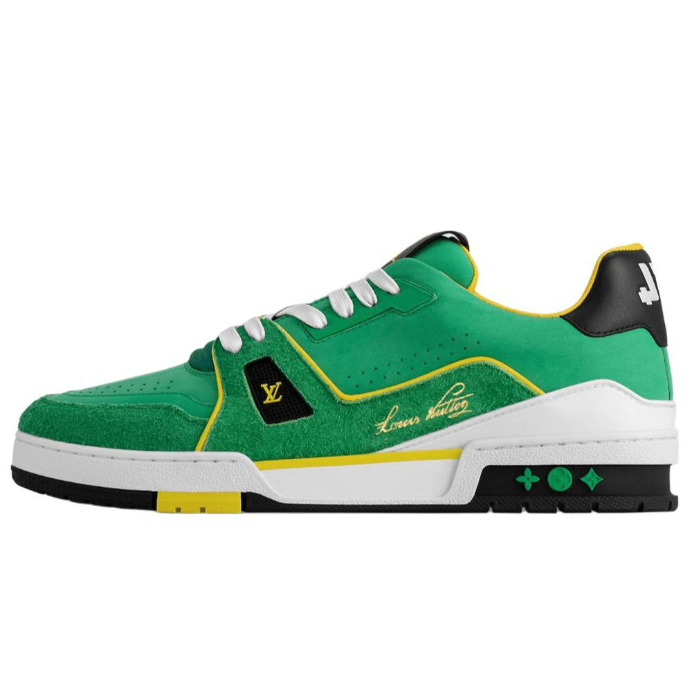 LOUIS VUITTON Trainer Low-Top Skateboard Shoes Men's Green 2