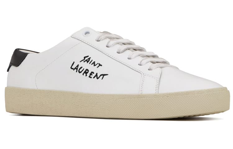 SAINT LAURENT Court Classic SL/06 Low White Black Women's 5