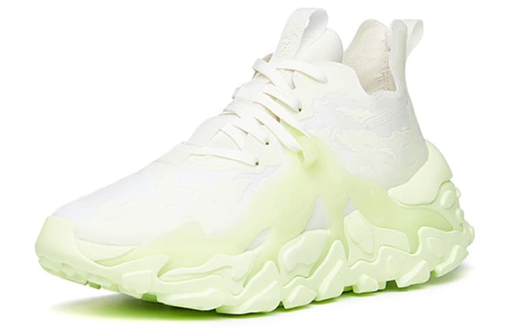 ANTA Chunky Sneakers Men Low-Top White/Neon Green 5