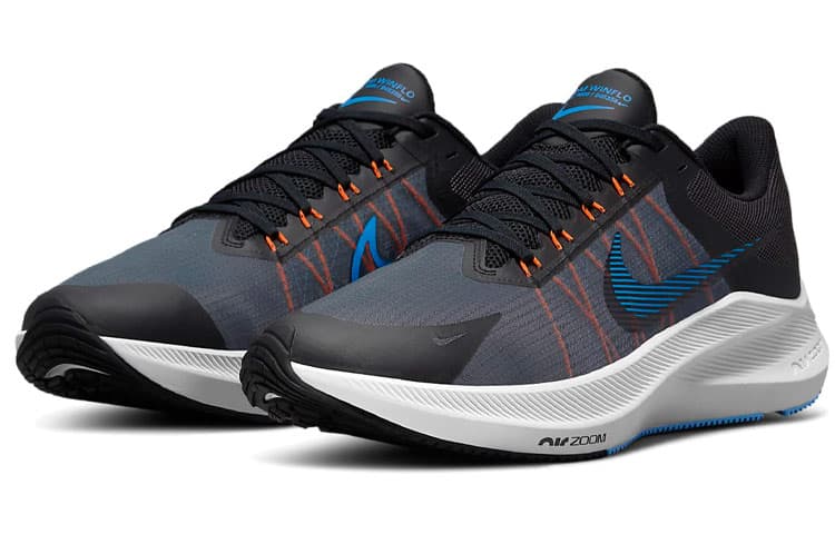 Nike Men's Zoom Winflo 8 Grey/black/blue Running Shoes Cw3419-007 6