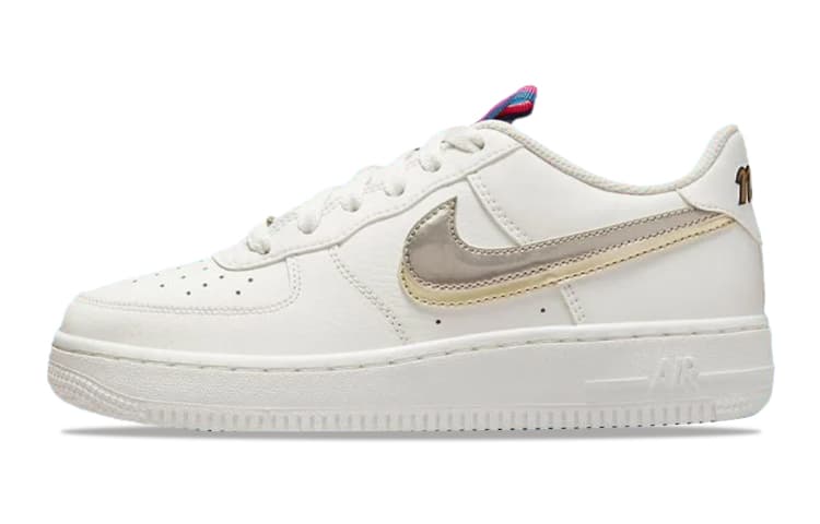 Nike Air Force 1 LV8 Double Swoosh Silver Gold GS
