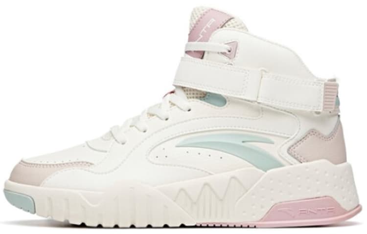 Anta Durable Breathable High-Top Skateboard Shoes Women's Lotus Gray White 4