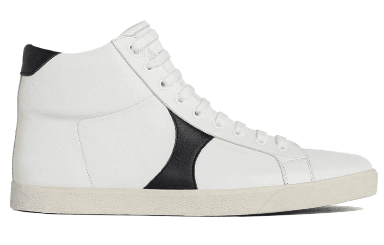 CELINE Triomphe Calfskin Comfortable Lace-Up Lightweight Mid-Top Fashion Sneakers Men's White Blue 3