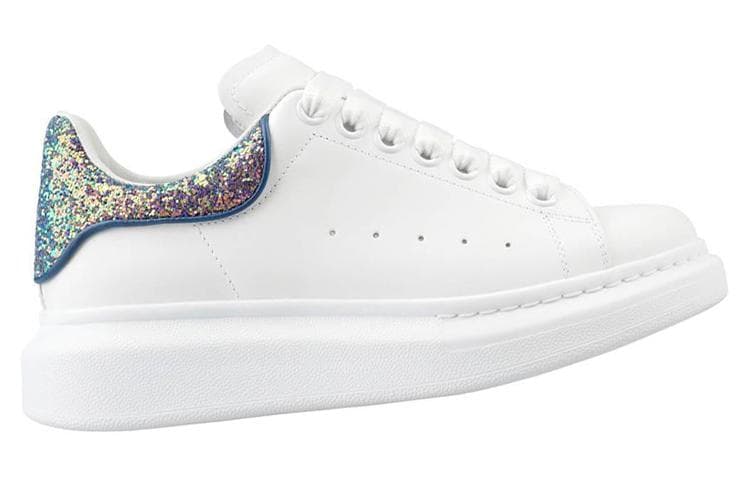 Alexander McQueen Oversized Sneaker 'White Petrol Blue Glitter' Women's 4