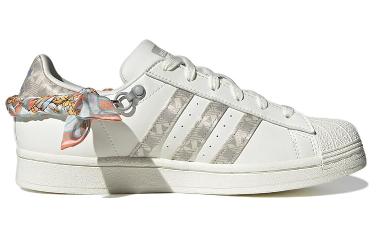 Adidas Originals Superstar Skateboard Shoes Women's Low Top Tea White 3