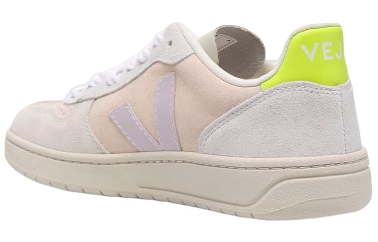 VEJA V 10 Low Top Sneakers 'Beige Light Purple Neon Yellow' Women's 6