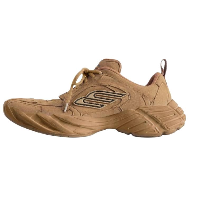 Balenciaga Monday Calfskin Round Toe Lace-Up Low-Top Dad Shoes Men's Brown