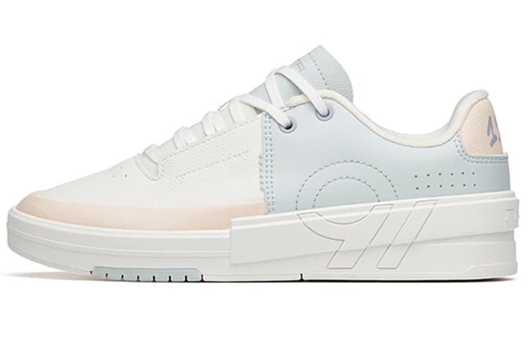 ANTA Skateboard Shoes Women's Low-Top Ivory White Gray Green/Smoke Dust Brown 2