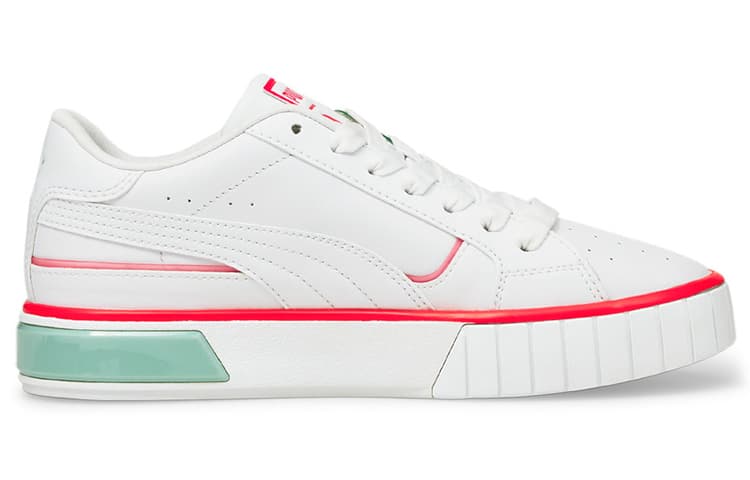 PUMA Cali Star Lights Platform Shoes White/Green/Orange Women's 4