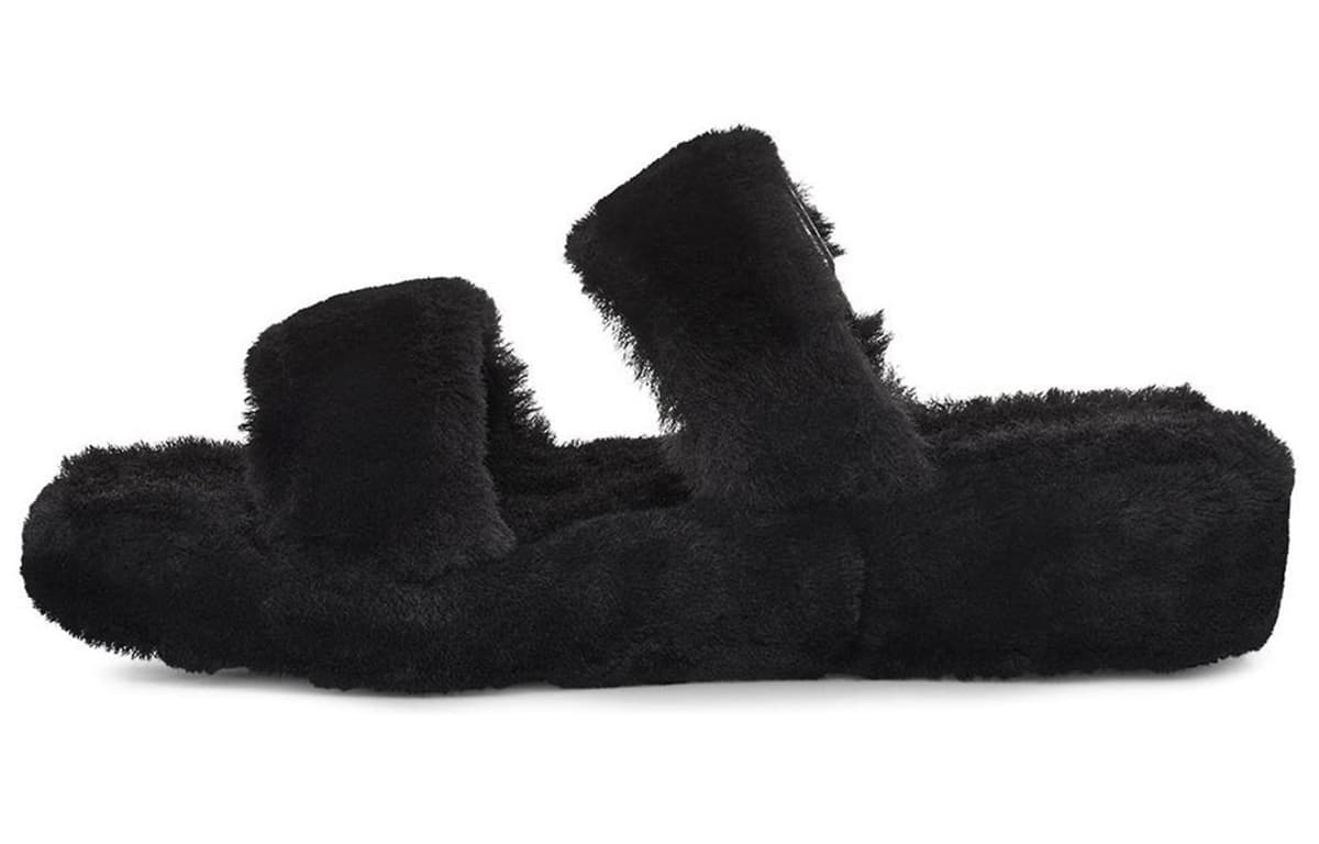 UGG Fuzz Yeah Black Sandals Women's