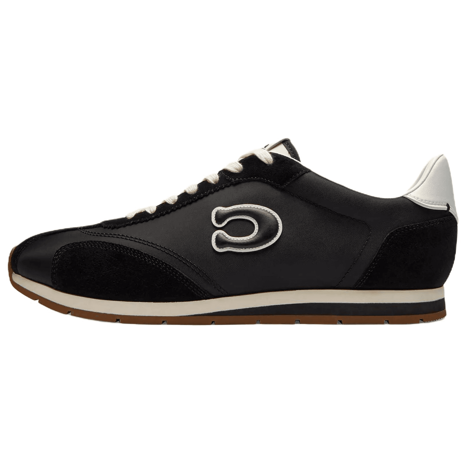 COACH Leather Round-Toe Lace-Up Low-Top Casual Shoes Men's Black
