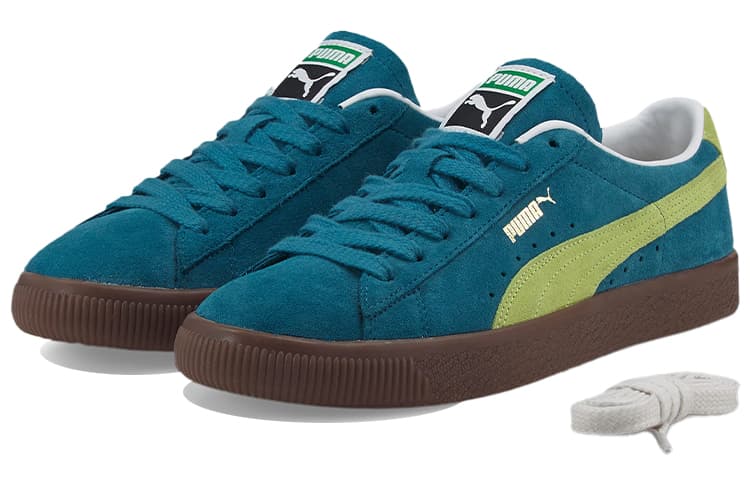 PUMA Unisex Suede Vtg Sneakers Blue/Green 6