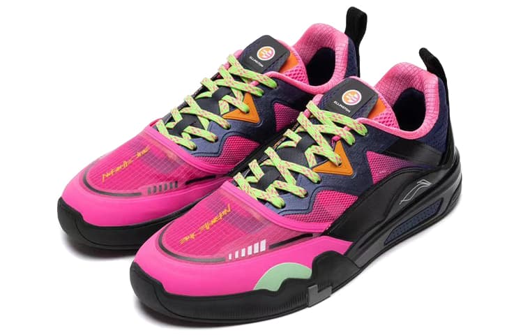 Erik Ellington x LiNing LINGTENG  'Tropicana' Slip-Resistant Low-Top Skateboard Shoes Men's Black Pink 6