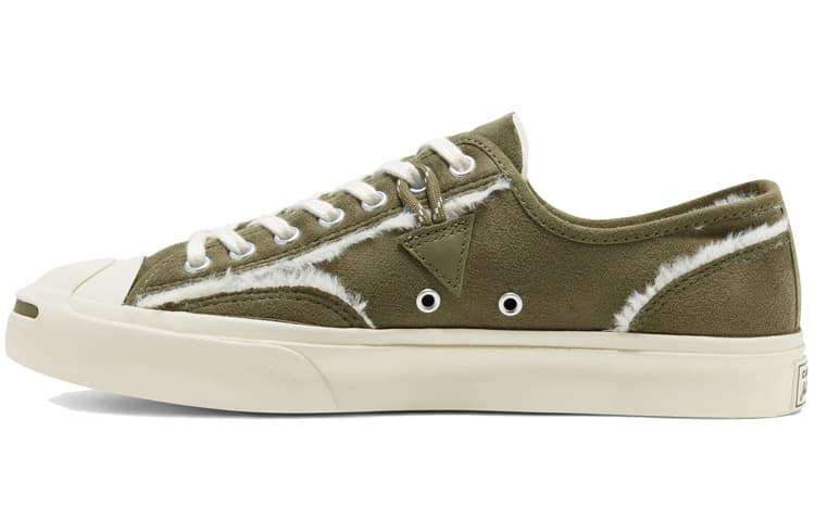 Converse Faux Fur Lined Leather Jack Purcell 'Green White' 2