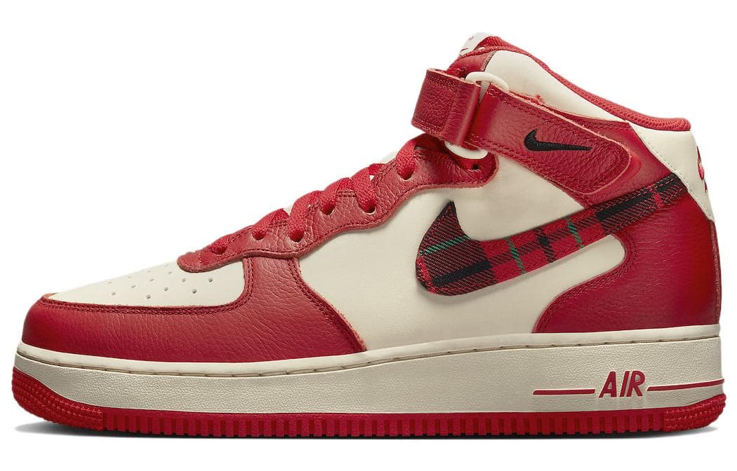 Nike Air Force 1 Mid '07 Lx Plaid Cream Red