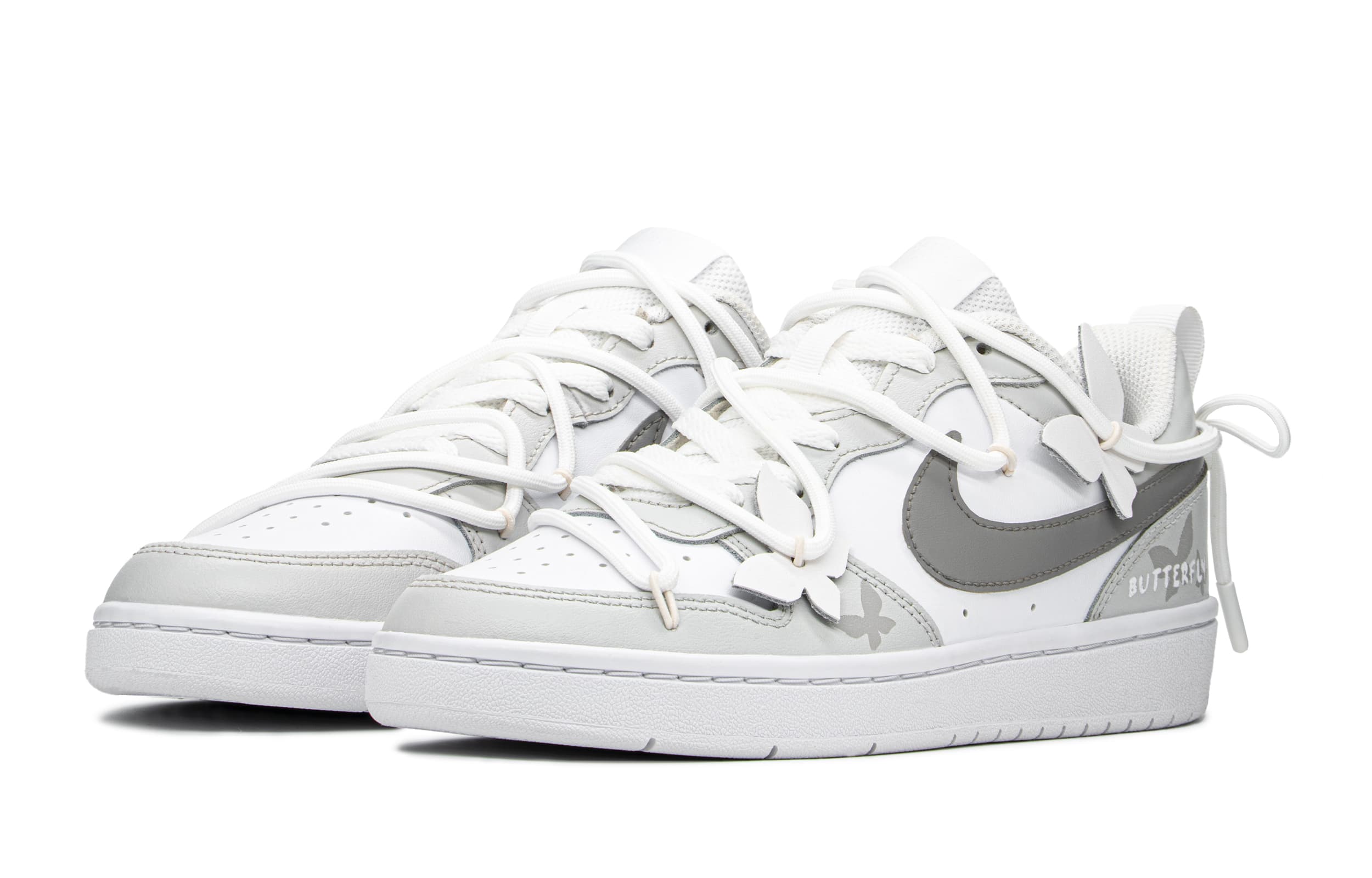 Nike Court Borough FZBB Anti-Slip Wear-Resistant Low-Top Skateboard Shoes GS Gray White 5
