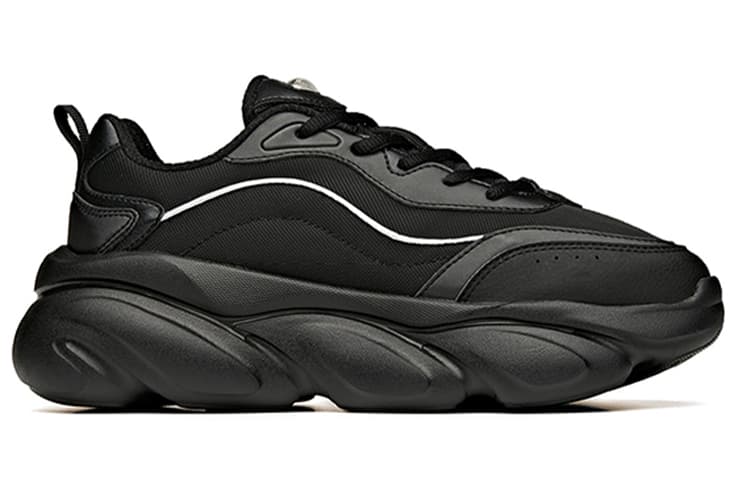 Anta Claw Cushioning Anti-Slip Wear-Resistant Breathability Low-Top Chunky Sneakers Women's Black 4