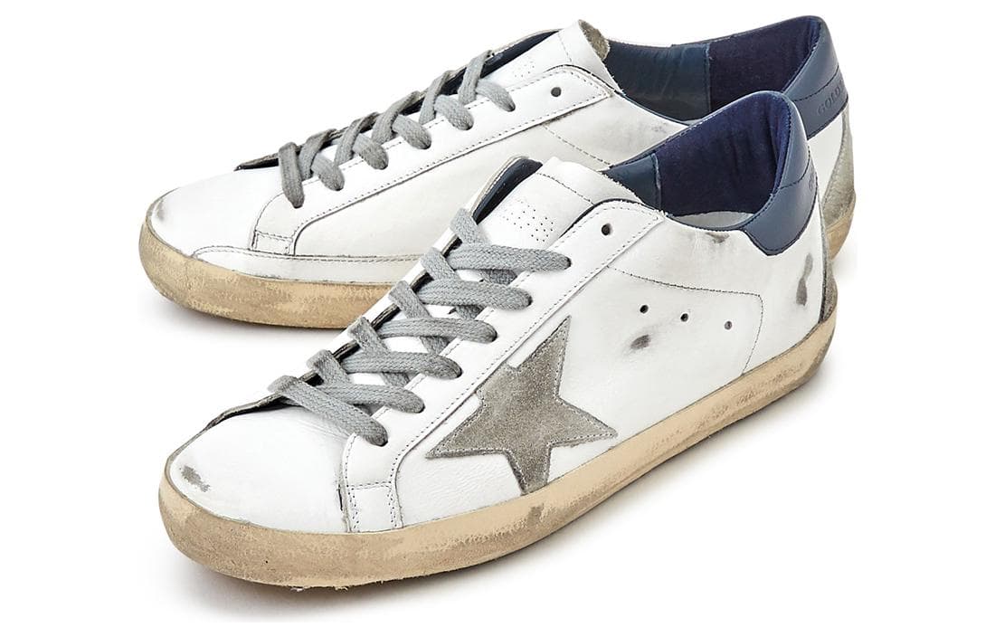 Golden Goose Super-Star White Royal Blue Grey Suede Patch 5