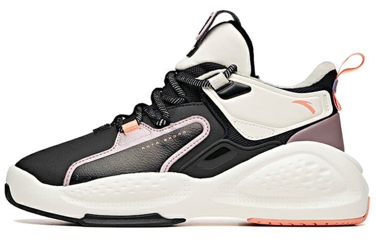 Anta Bastard Mid-Top Skateboard Shoes Women's Black White Pink